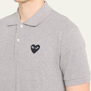 Comme des Garçons PLAY Black Emblem Polo Shirt 'Grey'